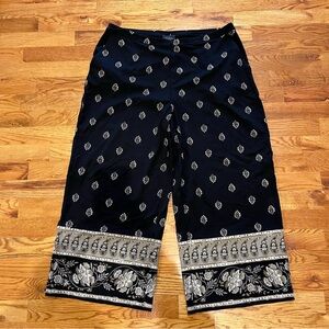 J. Jill Black Full-Leg Cropped Pants Size Large